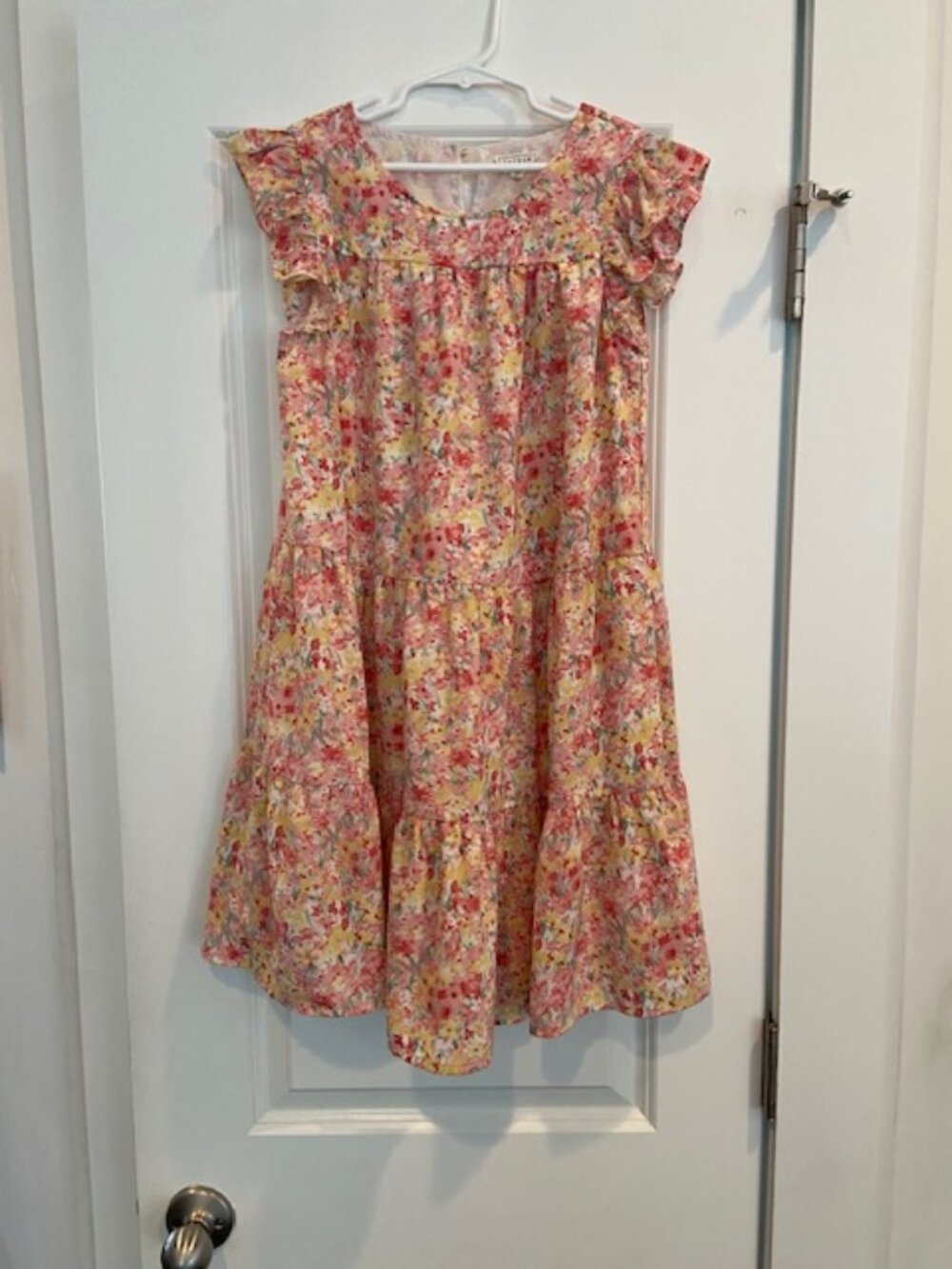 Hayden Girls L (11-12 year old) Pink and Yellow Floral Dress